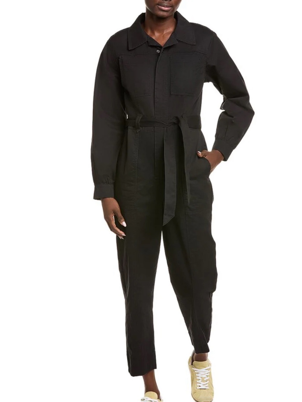 NWT Darling Black Utility Jumpsuit with Collar and Front Zip